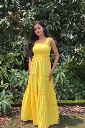 Sunshine Yellow Smocked Tiered Maxi Dress