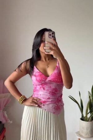 Pink Floral Print Camisole Top