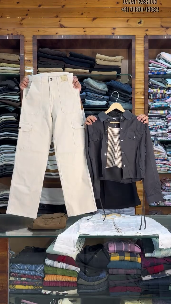 Trendy Cargo Pants & Casual Utility Jacket Combo - Image 3