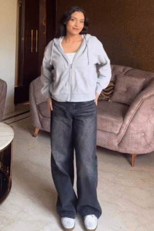 Women’s Light Grey Zip-Up Hoodie