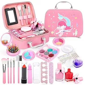 Kidology Kids Makeup Kit for Girl, Unicorn Toys for Girl Real Washable Makeup Girls Princess Play Make Up Toys