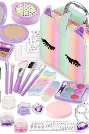 Kidology Kids Makeup Kit for Girl, Unicorn Toys for Girl Real Washable Makeup Girls Princess Play Make Up Toys