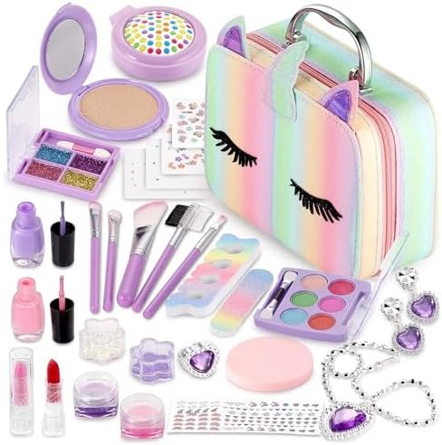Kidology Kids Makeup Kit for Girl, Unicorn Toys for Girl Real Washable Makeup Girls Princess Play Make Up Toys