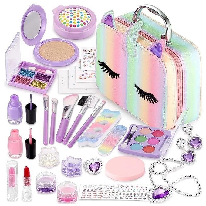 Kidology Kids Makeup Kit for Girl, Unicorn Toys for Girl Real Washable Makeup Girls Princess Play Make Up Toys - Image 2