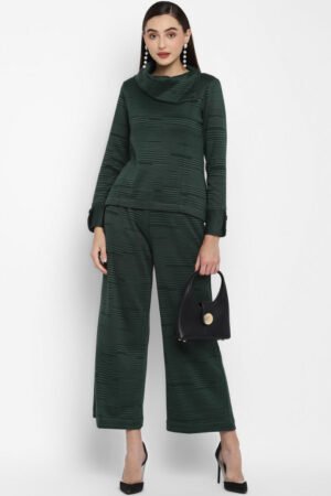 Women’s Dark Green Textured Co-Ord Set