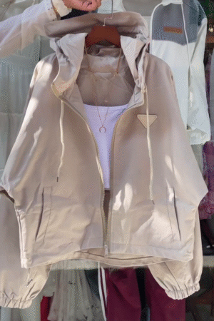 Women’s Cream Hooded Jacket
