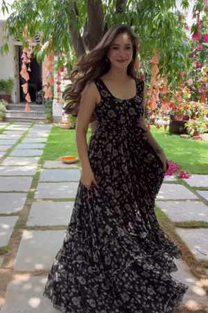 Women’s Black Floral Maxi Dress