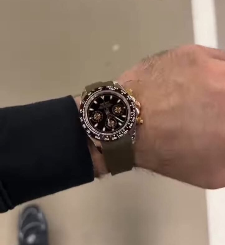 Luxury Gold-Tone Chronograph Watch with Sport Strap