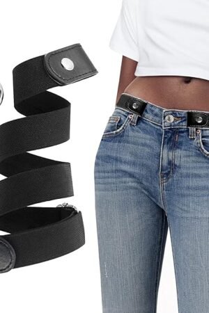 Adjustable Stretch Belt for Women – Elastic Waist Belt with Minimalist Buckle (Comfort Fit)