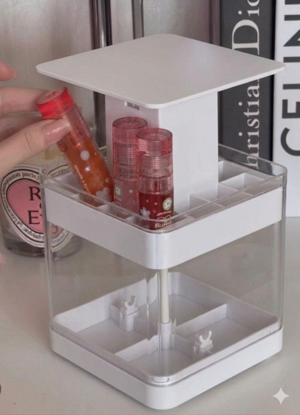 Pink Tiered Acrylic Nail Polish & Bottle Organizer Tower - Image 2