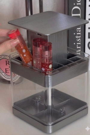 Pink Tiered Acrylic Nail Polish & Bottle Organizer Tower