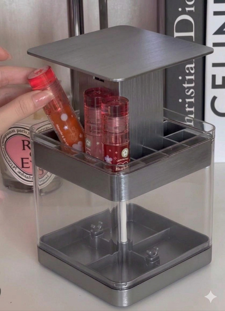 Pink Tiered Acrylic Nail Polish & Bottle Organizer Tower