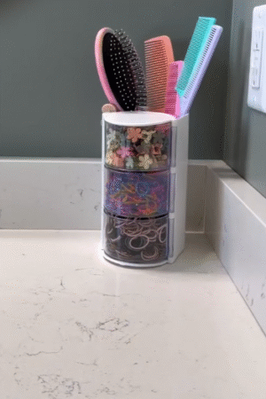 Rotating Hair Accessories Organizer | 3-Layer Hair Tie & Clip Storage Holder