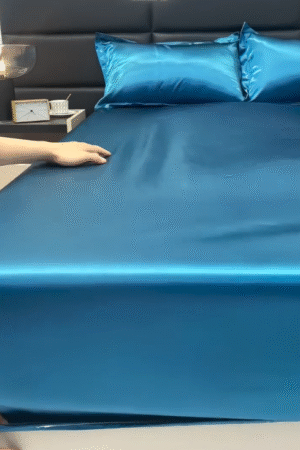 Luxury Satin Silk Bedsheet Set – Ultra Soft, Cooling & Wrinkle-Resistant Bedding (Deep Blue)