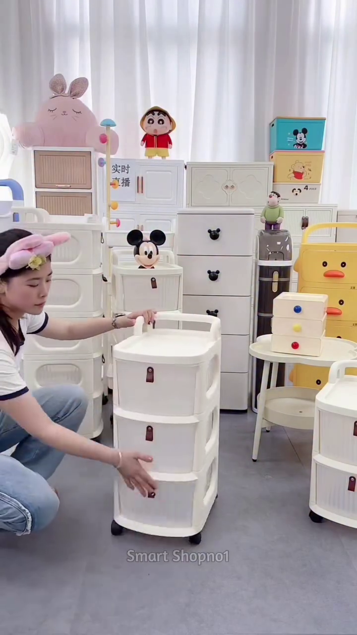 Cute Cartoon Storage Drawer Cabinet with Wheels – Kids Organizer Trolley for Home - Image 3