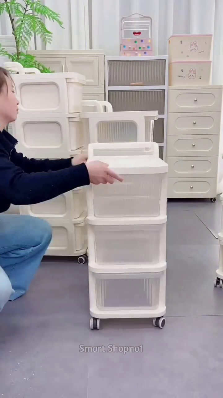 Cute Cartoon Storage Drawer Cabinet with Wheels – Kids Organizer Trolley for Home - Image 2